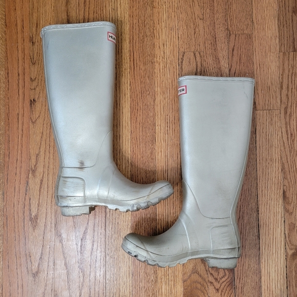Hunter Tall Gold Rainboots Size 37/6 - Picture 7 of 13